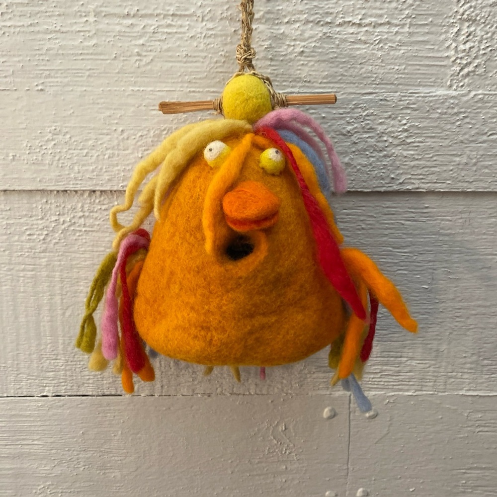 Felted Wool Birdhouse Wild Woolies DZI Hippie